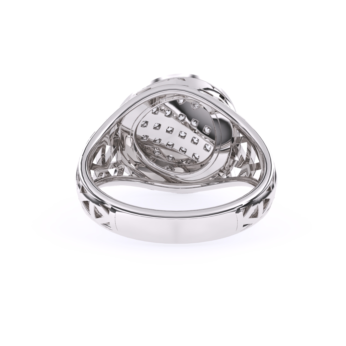 Stylish Vintage Round Cluster Wedding Ring